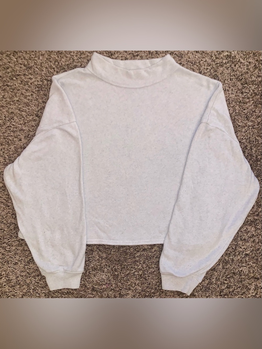 Gilly Hicks Cream Mock Neck Cropped Pullover